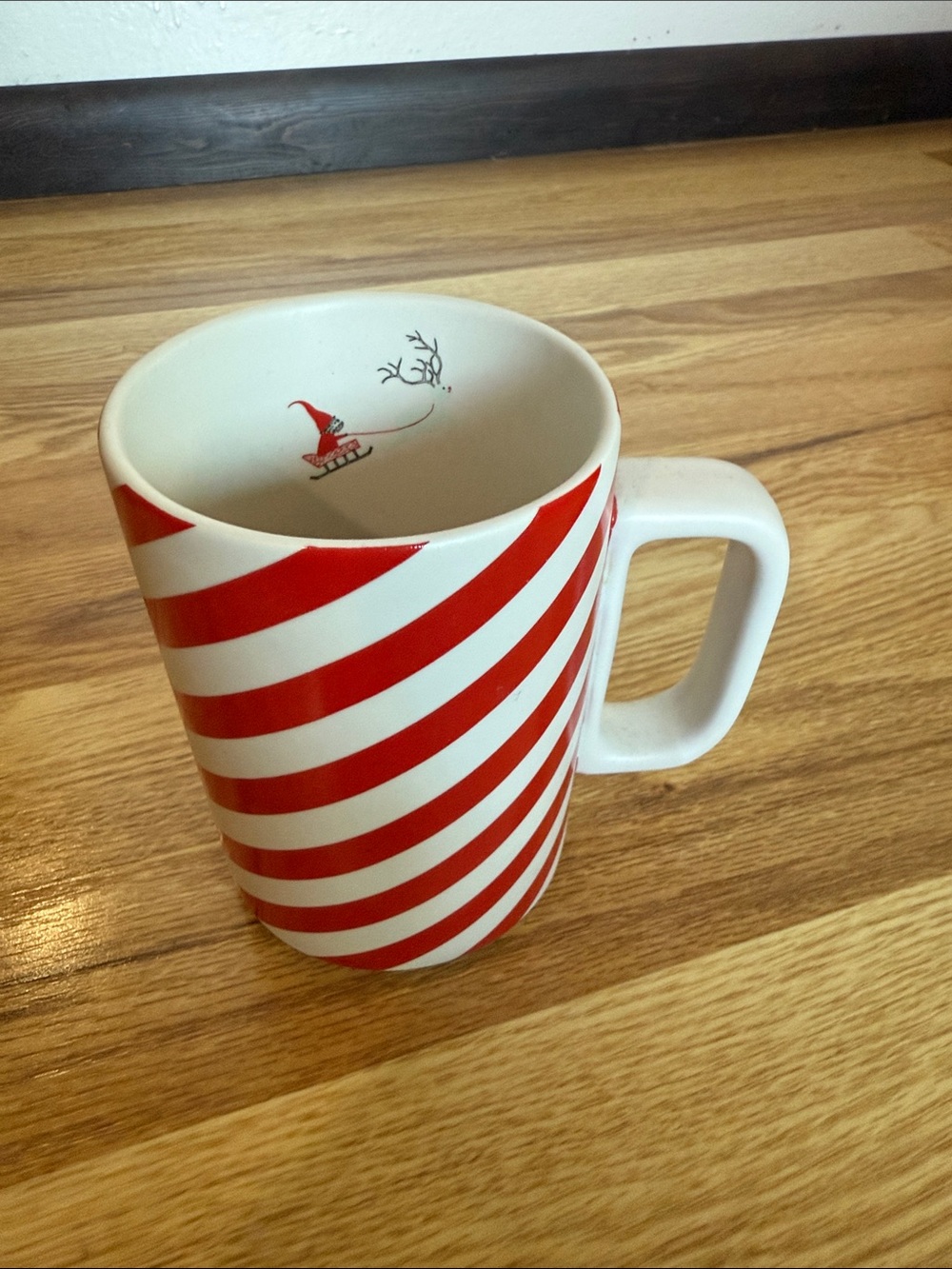 Starbucks 2018 Holiday Candy Cane Stripe Coffee Mug 12oz Gnome Sled NWT